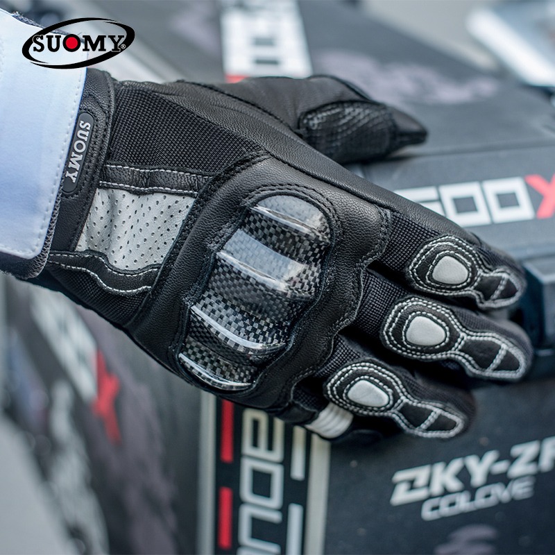 Motorcycle Gear Gloves - 오토바이 장갑 풀핑거 천연 가죽 사계절