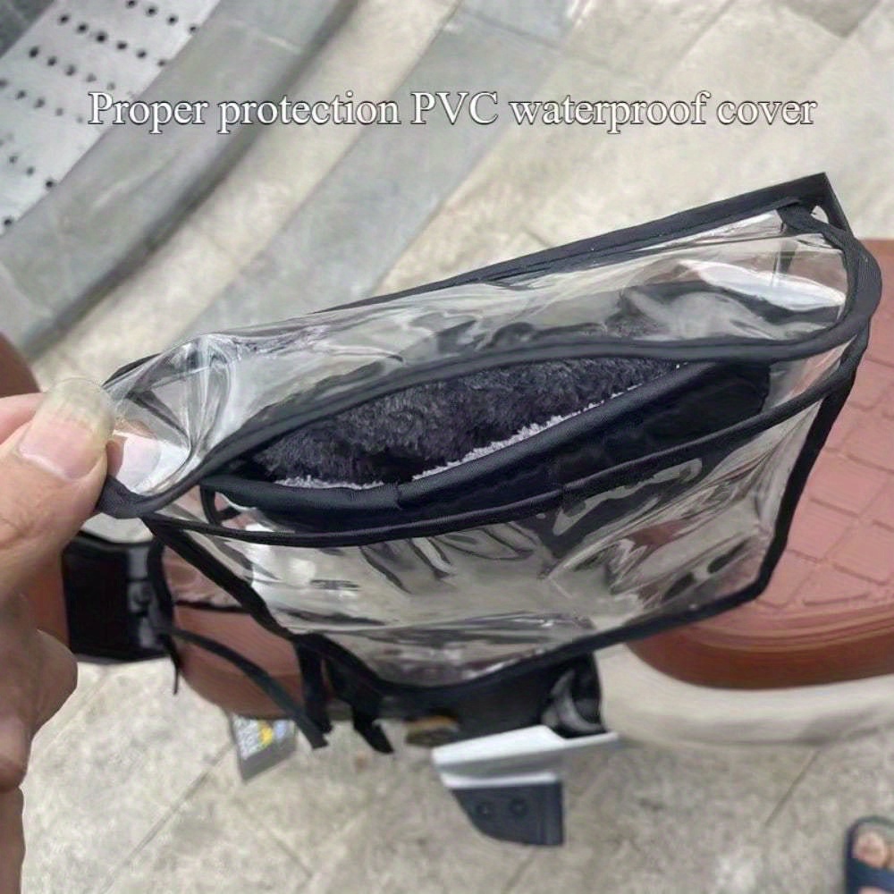 전기 자전거 투명 핸들 장갑 1쌍 PVC 방풍, 방수  - Motorcycle Gear Gloves 리뷰 및 가격
