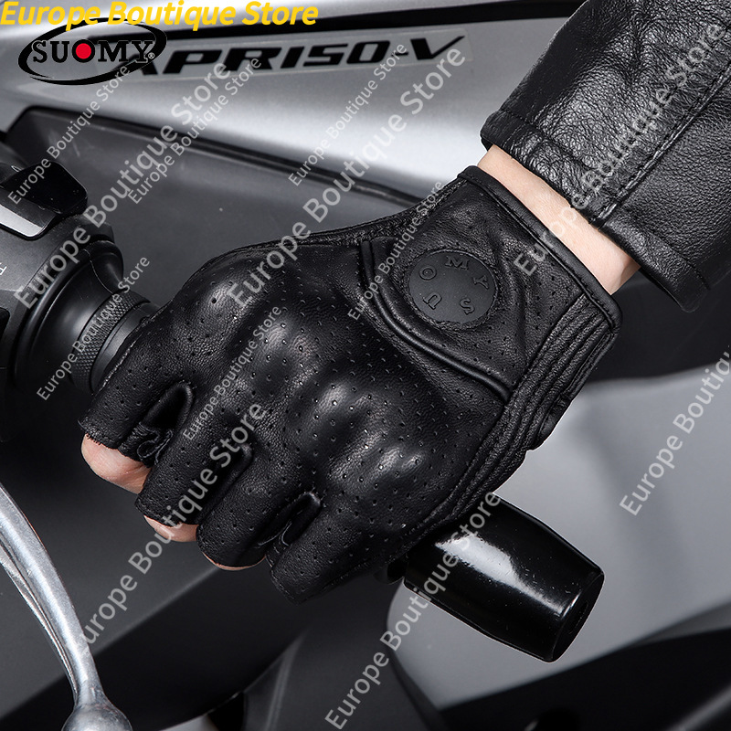 하프 핑거 오토바이 장갑 남성 여성을 위한 정품 가죽  - Motorcycle Gear Gloves 리뷰 및 가격