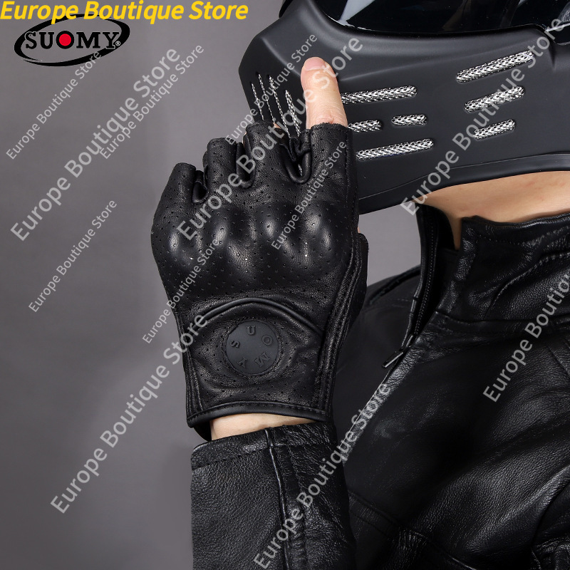 하프 핑거 오토바이 장갑 남성 여성을 위한 정품 가죽  - Motorcycle Gear Gloves 리뷰 및 가격
